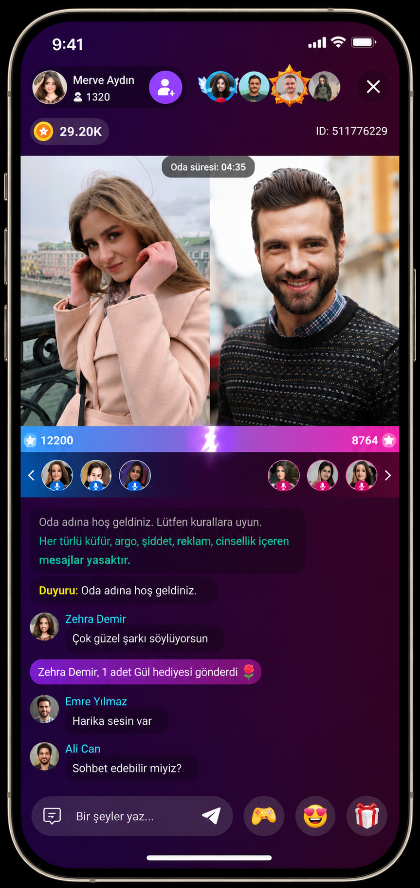 Görüntülü PK & Canlı Yayınlar mobil uygulama ekranı